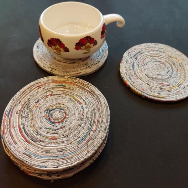 PWTA001-Paper-Upcycled-Natural-Round-Coasters-3 Upcycled Paper Natural Round Coasters