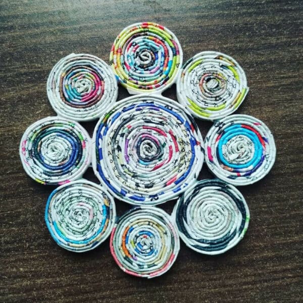 PWTA003-Paper-Upcycled-Natural-Flower-Coasters-1 Upcycled Paper Natural Flower Coasters