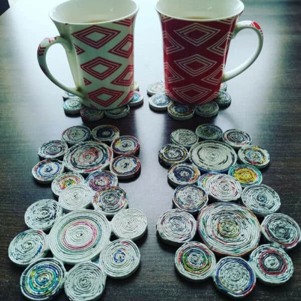 PWTA003-Paper-Upcycled-Natural-Flower-Coasters-2 Upcycled Paper Natural Flower Coasters