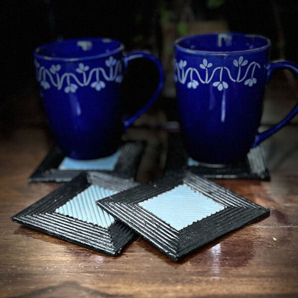 PWTA013-Paper-Upcycled-Natural-Sky-Square-Coasters-4 Upcycled Paper Natural Sky Square Coasters