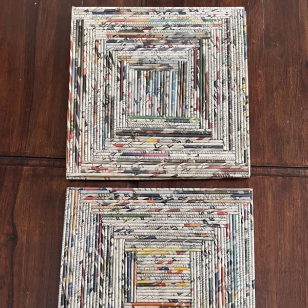 PWTA018-Paper-Upcycled-Square-Dinner-Mats-1 Handcrafted Paper Natural Square Dinner Mats