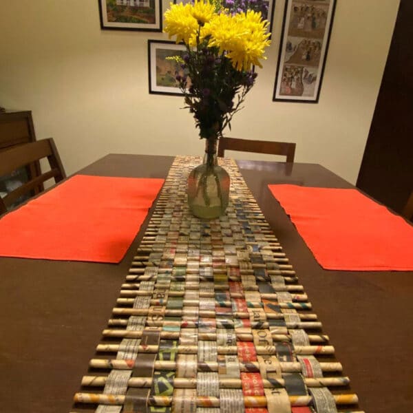 PWTA021-Paper-Upcycled-Table-Runner-1 Handcrafted Paper Natural Table Runner