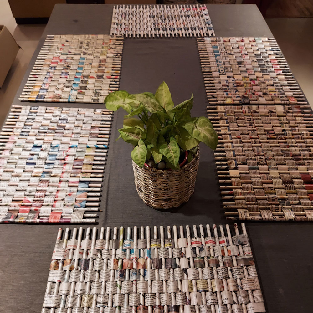 Upcycled and Handcrafted Weaved Mats