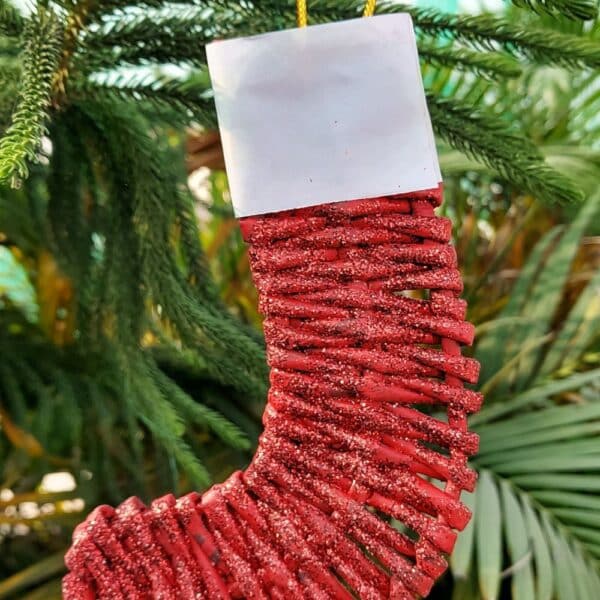 Christmas-Paper-Woven-Stocking-Magic-Red-2 Christmas Paper Woven Stocking Magic Red