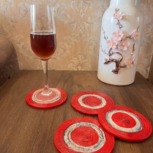 Ecofriendly-Red-Round-Coasters-2 Ecofriendly Red Round Coasters