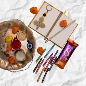 eco friendly evil eye rakhi gift box