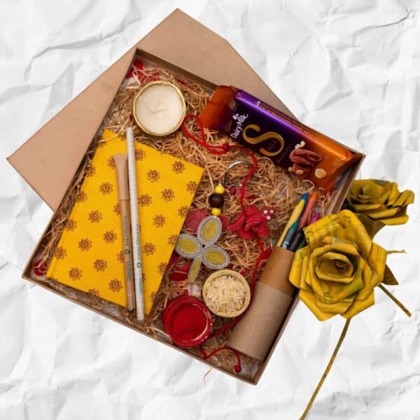 eco friendly ganesh rakhi gift box