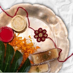 organic, eco friendly Red Blossom Rakhi