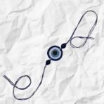 Organic Evil Eye Rakhi, Upcycled Organic Product