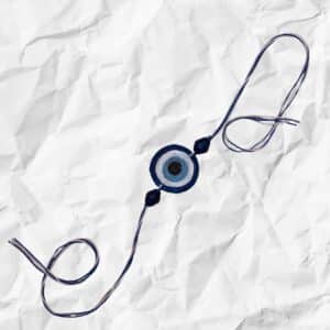 Organic Evil Eye Rakhi, Upcycled Organic Product