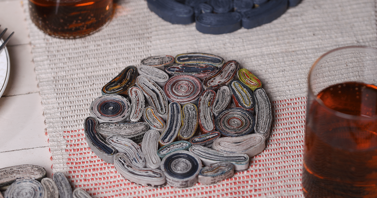 handmade trivet, sustainable art, eco friendly decor