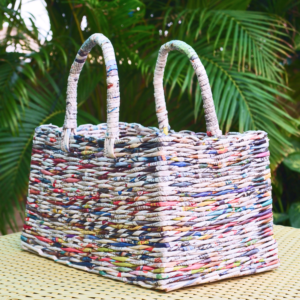 Paper wings Earth Weave Basket Bag