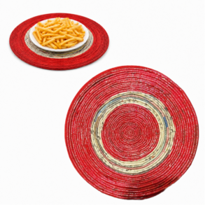 Paper Wings Green Living Dining Mats (12IN) Red